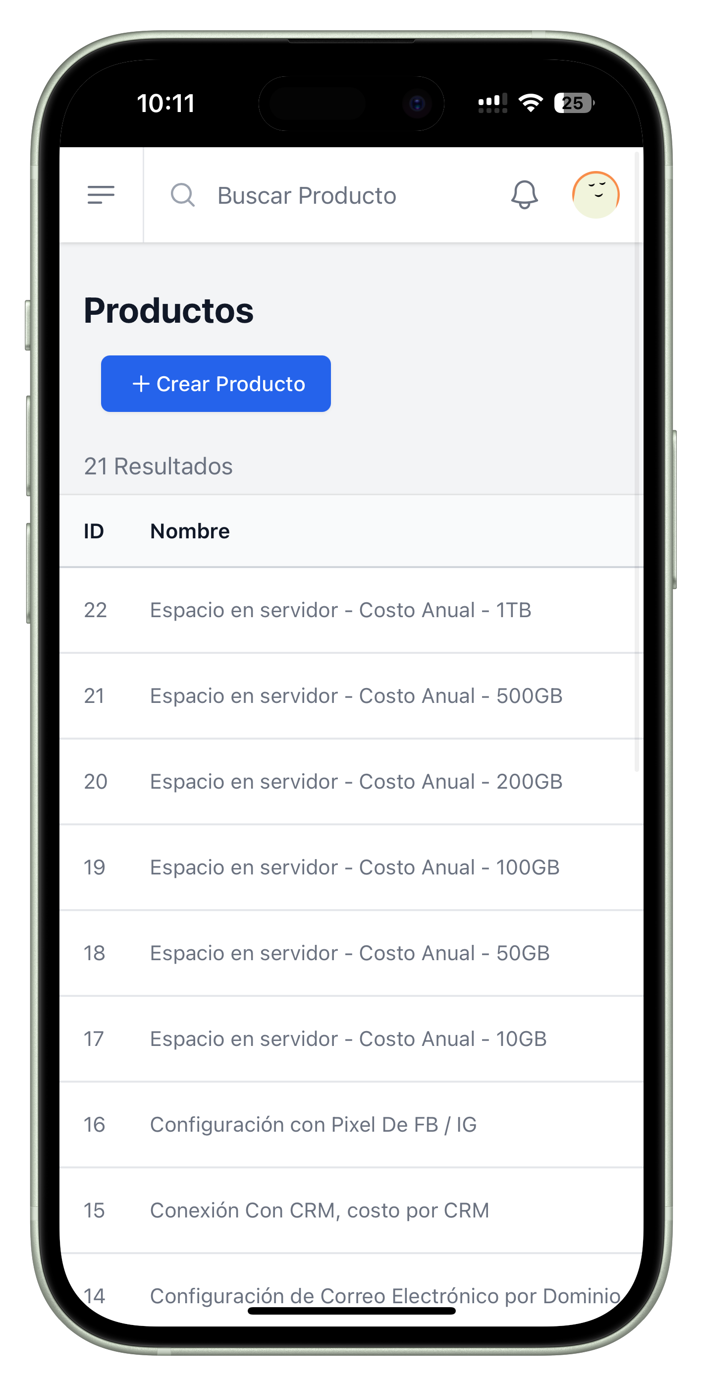 Interfaz de gestión de espacios en Rental Control