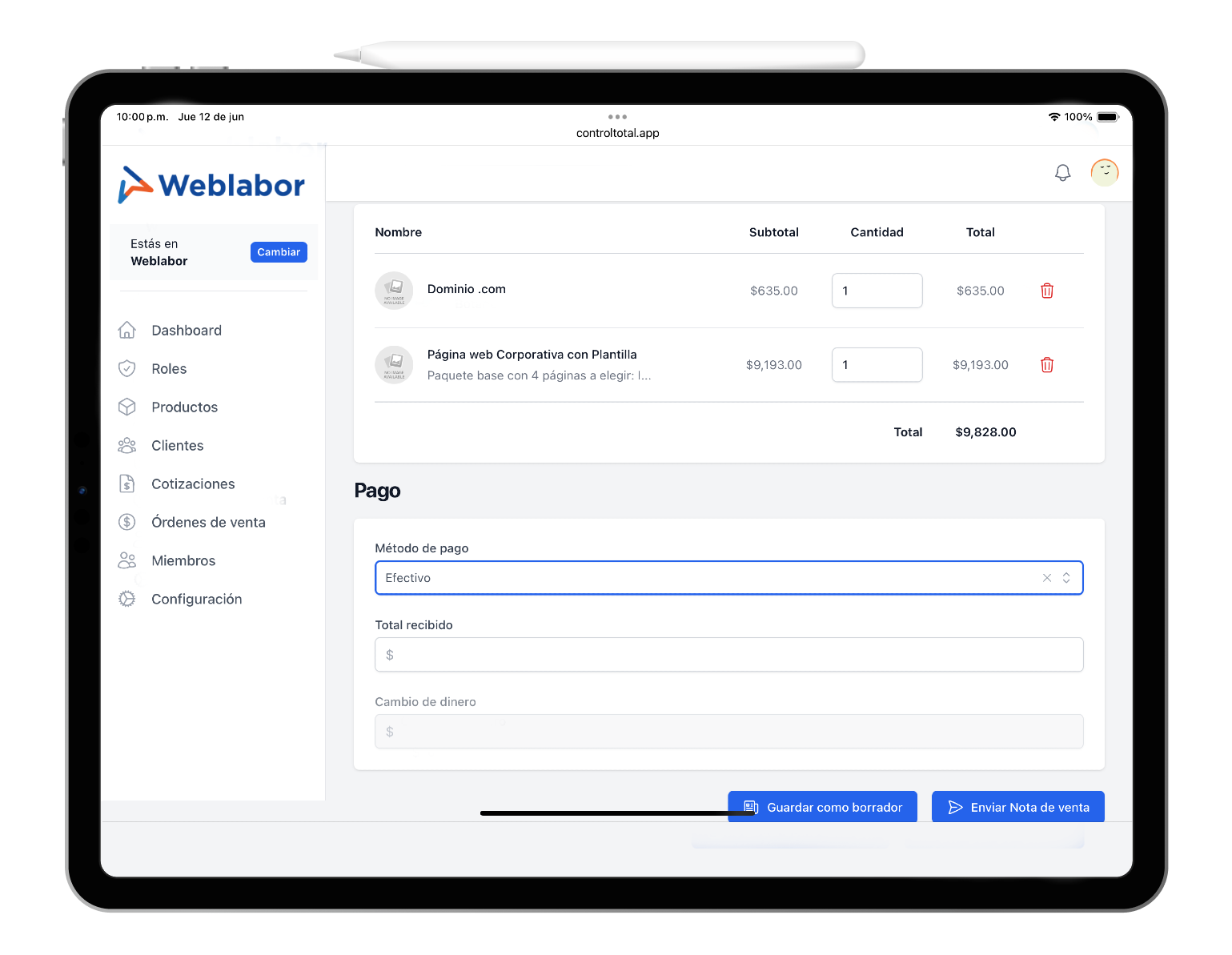 Vista del calendario de disponibilidad en Rental Control